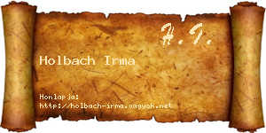 Holbach Irma névjegykártya