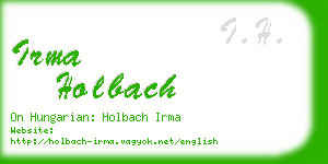 irma holbach business card